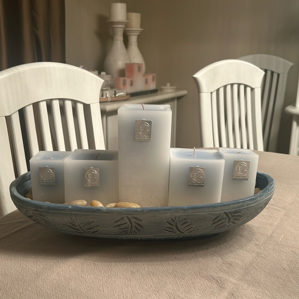 5 blue candles